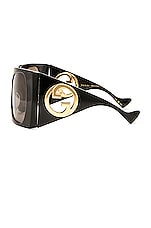 Gucci Square Sunglasses in Black, view 3, click to view large image.