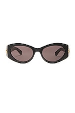 Gucci GG Corner Cat Eye Sunglasses in Black, view 1, click to view large image.