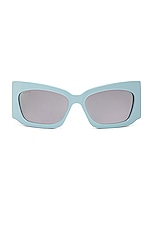 Gucci GG Blondie Geometrical Sunglasses in Light Blue, view 1, click to view large image.