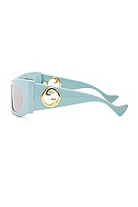 Gucci Geometrical Directional Sunglasses in Light Blue, view 3, click to view large image.