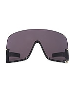 Gucci Rimless Mask Sunglasses in Black & Grey, view 1, click to view large image.