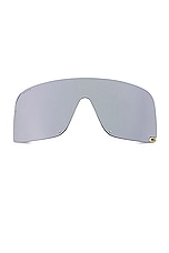 Gucci Fashion Show Mask Sunglasses in Shiny Transparent Light Grey, view 1, click to view large image.