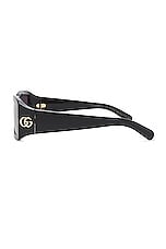 Gucci GG Corner Rectangular Sunglasses in Black, view 3, click to view large image.