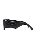 Gucci Marmont Monocolor Oval Sunglasses in Black, view 3, click to view large image.