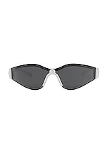 Gucci Shield Sunglasses in White, view 1, click to view large image.