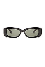 Gucci Rectangle Sunglasses in Black, view 1, click to view large image.