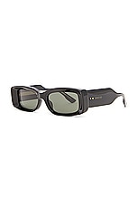 Gucci Thickness Rectangular Sunglasses in Black, view 2, click to view large image.