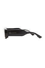 Gucci Thickness Rectangular Sunglasses in Black, view 3, click to view large image.