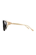 Gucci Square Sunglasses in Black & Gold, view 3, click to view large image.