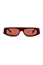 Gucci Fashion Show Geometrical Sunglasses In Burgundy &amp; Brown in Burgundy & Brown, view 1, click to view large image.