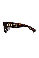 Gucci Fashon Show Rectangular Sunglasses in Havana & Brown, view 3, click to view large image.
