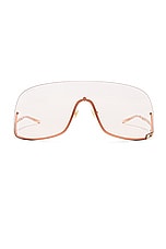 Gucci Shield Sunglasses in Rose Gold, view 1, click to view large image.