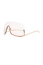 Gucci Shield Sunglasses in Rose Gold, view 2, click to view large image.