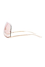 Gucci Shield Sunglasses in Rose Gold, view 3, click to view large image.