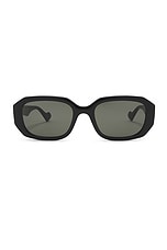 Gucci GG Generation Rectangular Sunglasses in Black, view 1, click to view large image.