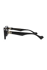 Gucci GG Generation Rectangular Sunglasses in Black, view 3, click to view large image.
