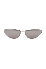 Gucci Horsebit Top Bar Sunglasses in Silver & Grey, view 1, click to view large image.