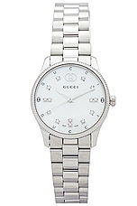 Gucci G-Timeless Slim Watch in Silver, view 1, click to view large image.