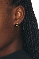 Gucci Black Onyx Stud Earrings in Yellow Gold, view 2, click to view large image.