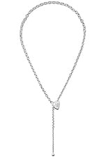 Gucci Trademark Heart Motif Lariat Necklace In Sterling Silver in Sterling Silver, view 1, click to view large image.