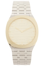Gucci GG Golden Brass Dial Watch in Stainless Steel, view 1, click to view large image.