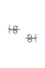 Gucci Running G Stud Earrings in 18KT White Gold, view 3, click to view large image.