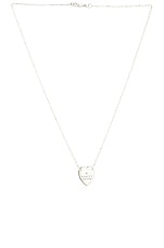 Gucci Engraved Heart Pendant Necklace in Sterling Silver, view 1, click to view large image.