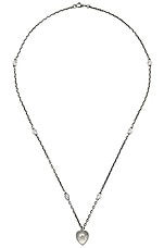 Gucci XS Heart Necklace in Silver & Red, view 2, click to view large image.