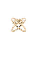Gucci Running G Cross Diamond Ring in Yellow Gold, view 1, click to view large image.