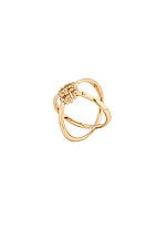 Gucci Running G Cross Diamond Ring in Yellow Gold, view 3, click to view large image.