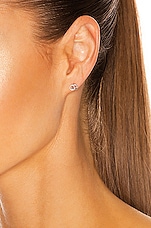 Gucci Running G Stud Earrings in White Gold, view 2, click to view large image.
