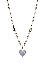 Gucci XS Heart Necklace in Silver & Blue, view 3, click to view large image.