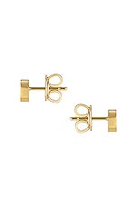 Gucci Interlocking G Butterfly Clasp Earrings in Yellow Gold, view 3, click to view large image.