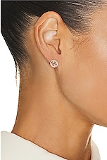 Gucci Interlocking G Earrings in Yellow Gold & Diamond, view 2, click to view large image.
