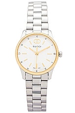 Gucci G-Timeless Slim Watch in Gold & Silver, view 1, click to view large image.