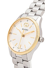 Gucci G-Timeless Slim Watch in Gold & Silver, view 3, click to view large image.