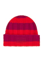 Guest In Residence The Rib Stripe Hat in Magenta & Cherry, view 1, click to view large image.