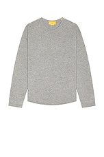 Guest In Residence Oversized Crew Neck Sweater in Heather Grey, view 1, click to view large image.