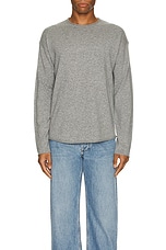 Guest In Residence Oversized Crew Neck Sweater in Heather Grey, view 3, click to view large image.