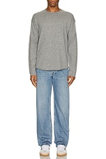 Guest In Residence Oversized Crew Neck Sweater in Heather Grey, view 4, click to view large image.