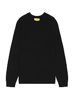 Guest In Residence Allday Crew Neck Sweater in Black, view 1, click to view large image.