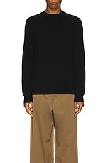 Guest In Residence Allday Crew Neck Sweater in Black, view 3, click to view large image.