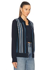 Guest In Residence Stripe Plaza Shirt in Midnight, Denim Blue, & Cream, view 2, click to view large image.
