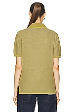 Guest In Residence Textured Polo in Olive, Stone, & Citrine, view 3, click to view large image.