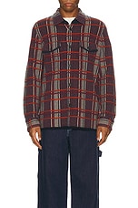 Guest In Residence Plaid Work Shirt in Plum Combo, view 3, click to view large image.