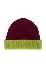 Guest In Residence The Inside Out! Cashmere Hat in Matcha & Plum, view 2, click to view large image.