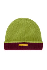 Guest In Residence The Inside Out! Cashmere Hat in Matcha & Plum, view 3, click to view large image.