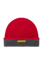 Guest In Residence The Inside Out! Cashmere Hat in True Red & Charcoal, view 3, click to view large image.