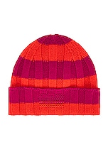 Guest In Residence The Rib Stripe Hat in Magenta & Cherry, view 1, click to view large image.