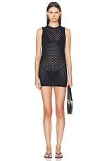 Guest In Residence Mesh Tunic Dress in Midnight, view 1, click to view large image.